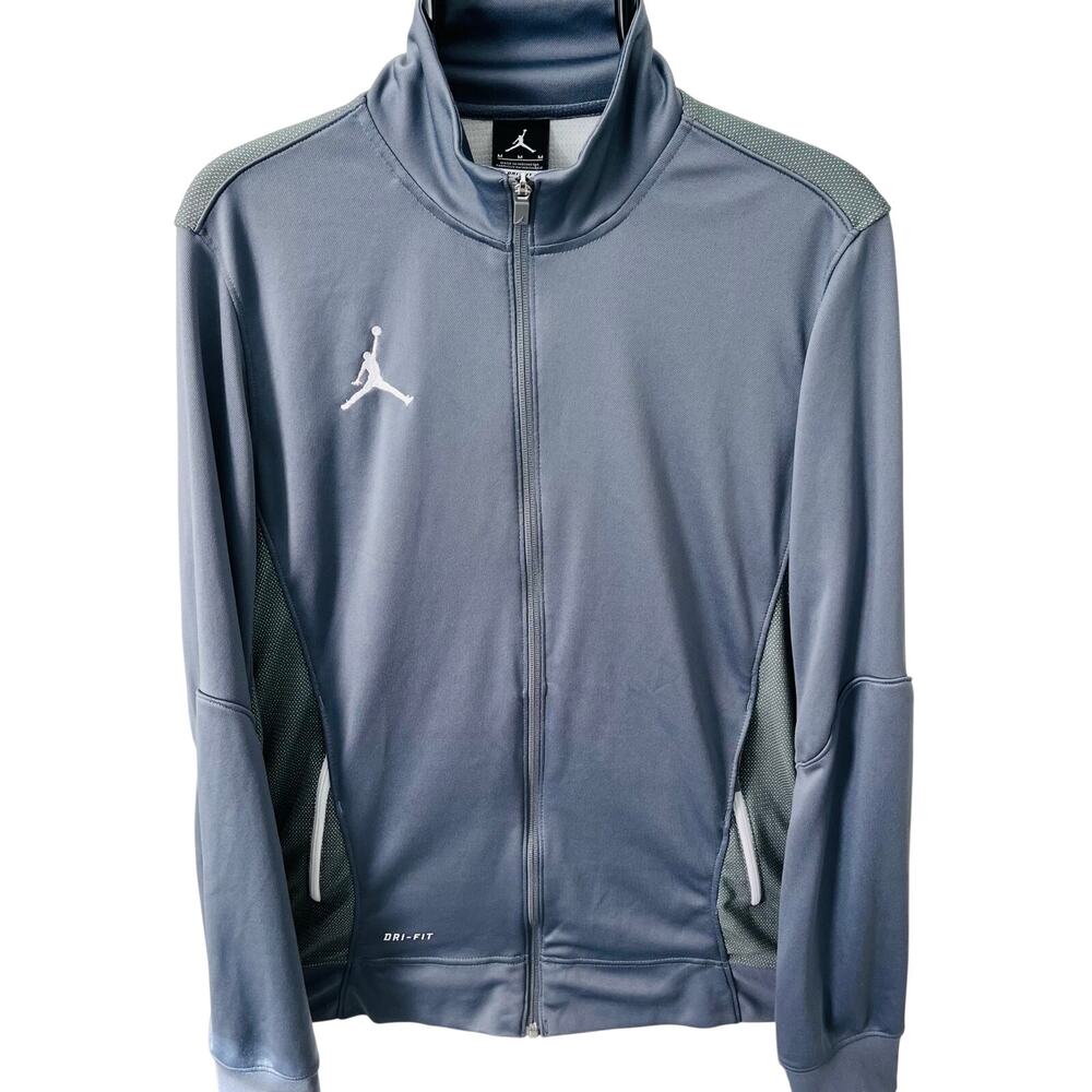 Nike Air Jordan Flight Team Dri-Fit Full Zip Track Jacket Gray Men’s MD